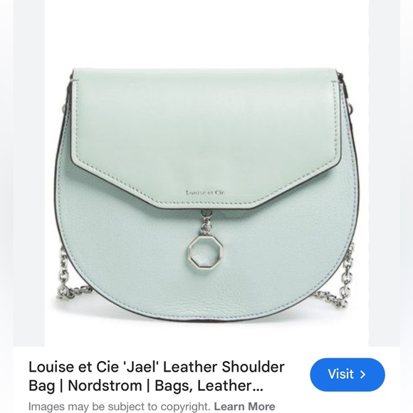 LOUISE ET CIE Leather Shoulder Bag Jael Crossbody purse mint sage green New - Picture 3 of 16